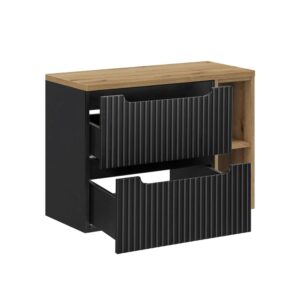 Schwarz und Holzoptik