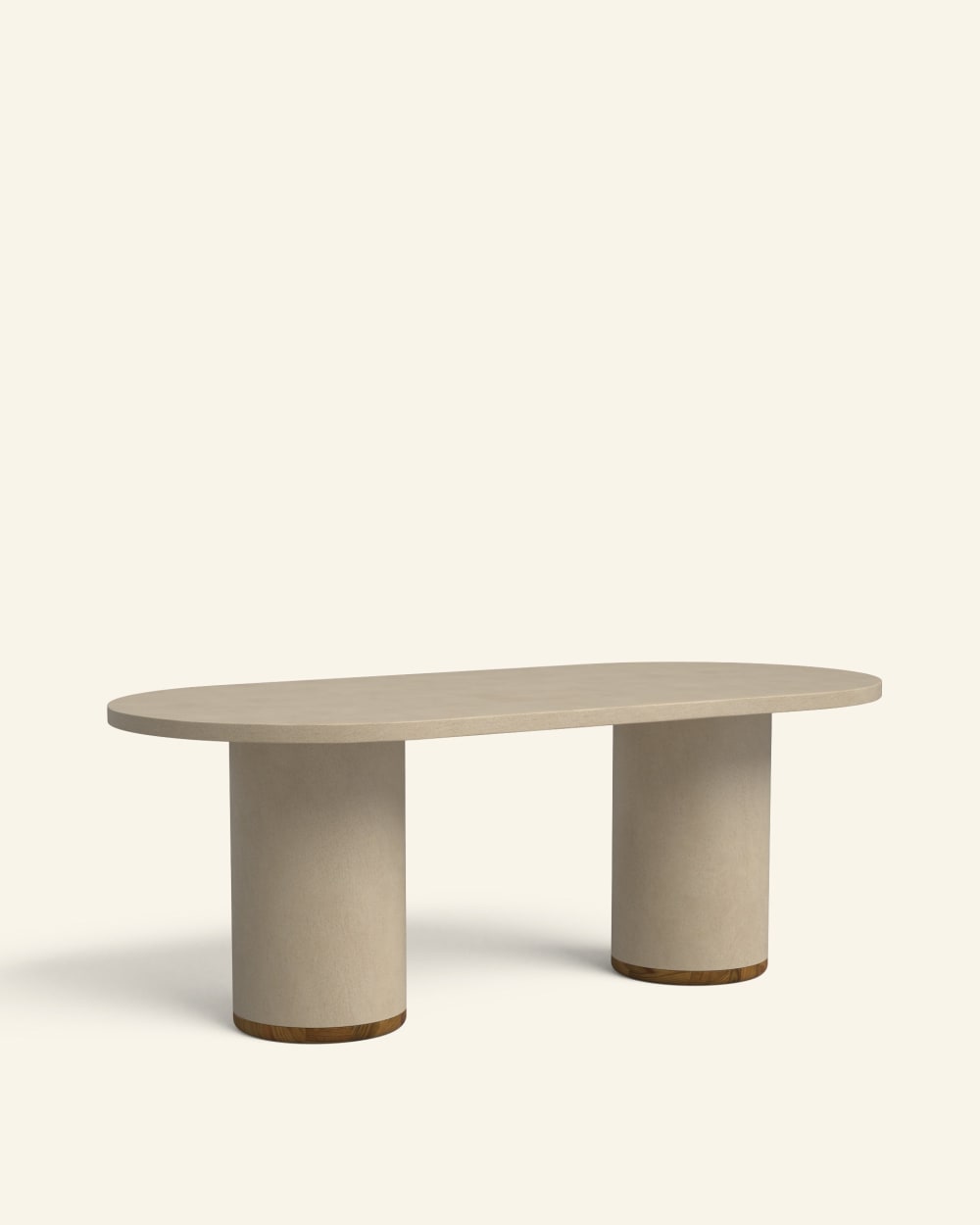 Esstisch aus Mikrozement Sandfarbe 200 cm 200x75x95cm Naturstein Beige Hannun Möbel Esszimmermöbel Esstische