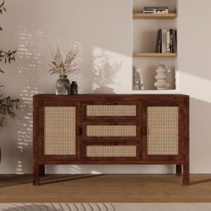 wohnli-moebel-suche-M25090423-1 Buffet aus Mango-Holz mit Rattan-Geflecht 150x85x40cm Holz Braun Maison Pavane Möbel Esszimmermöbel Sideboards, Highboards & niedrige Anrichten