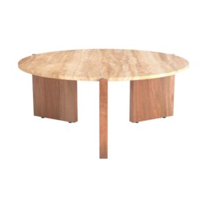wohnli-moebel-suche-M25090443 Wohnli Möbelsuche - Couchtisch aus Travertin und Holz Ø 85 cm