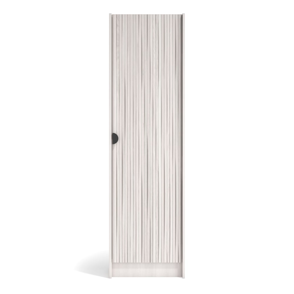 Wohnli Möbelsuche - Schuhschrank Melamin Weiß Tür Lattenoptik weißen 190x50x24 cm