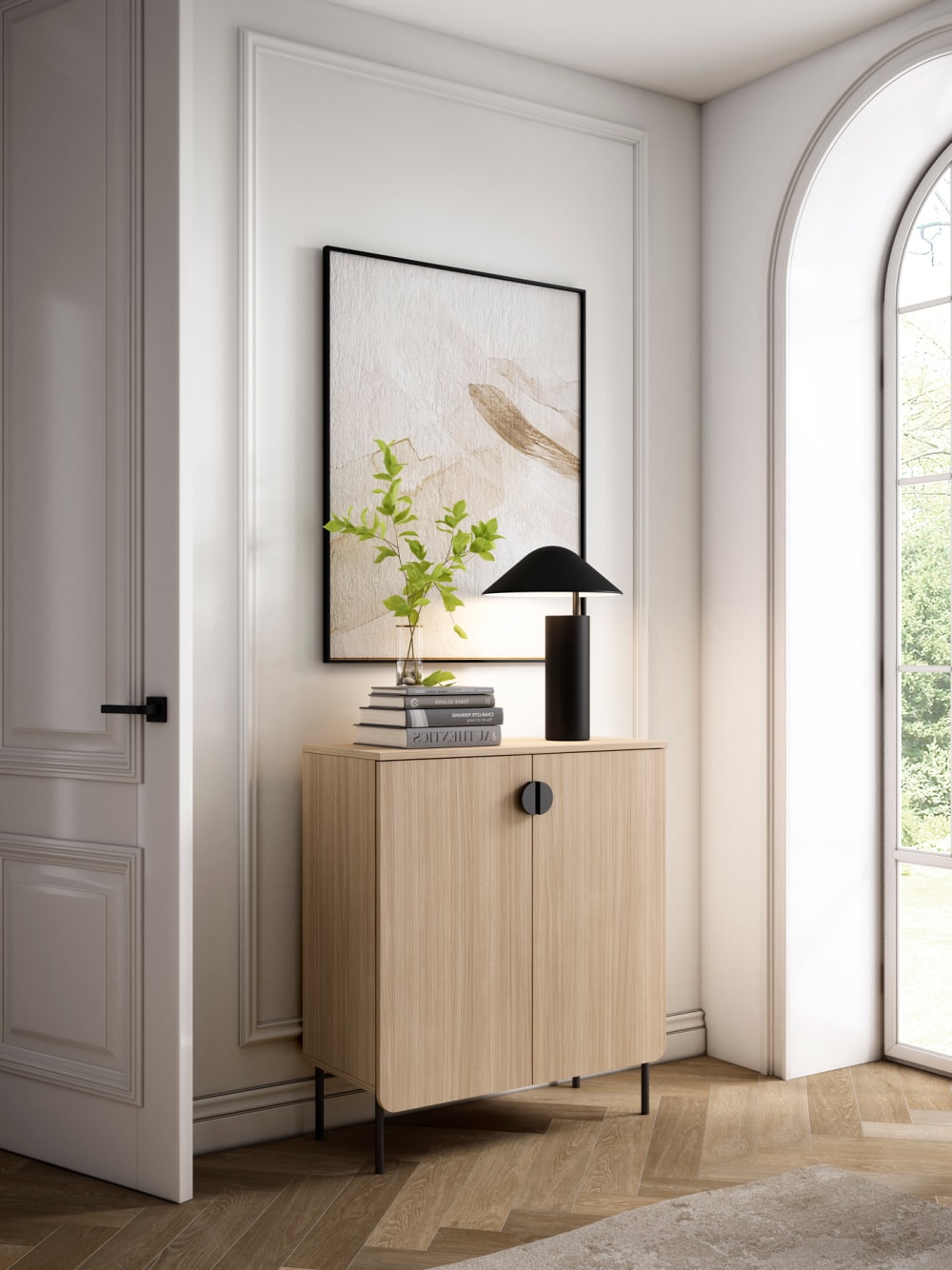 Schuhschrank helles Nussbaum 90×80×34 cm 90x90x34cm Spanplatte Beige Herdasa Möbel Flurmöbel Schuhschränke