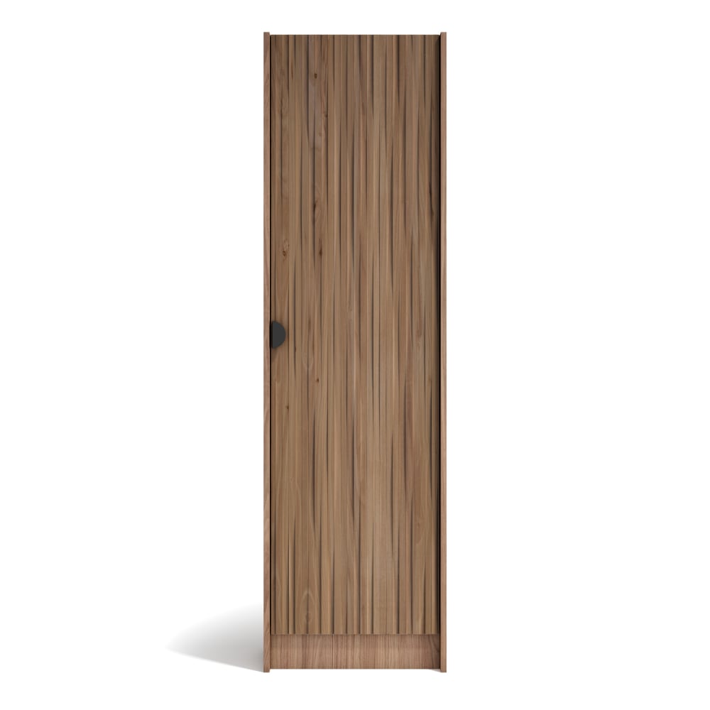 wohnli-moebel-suche-M25090511 Wohnli Möbelsuche - Schuhschrank Melamin Nussbaum Tür Lattenoptik Nussbaum 190x50x24cm