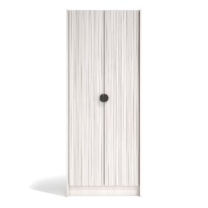 Wohnli Möbelsuche - Schuhschrank Melamin Weiß Türen Lattenoptik weißen 190x70x24 cm