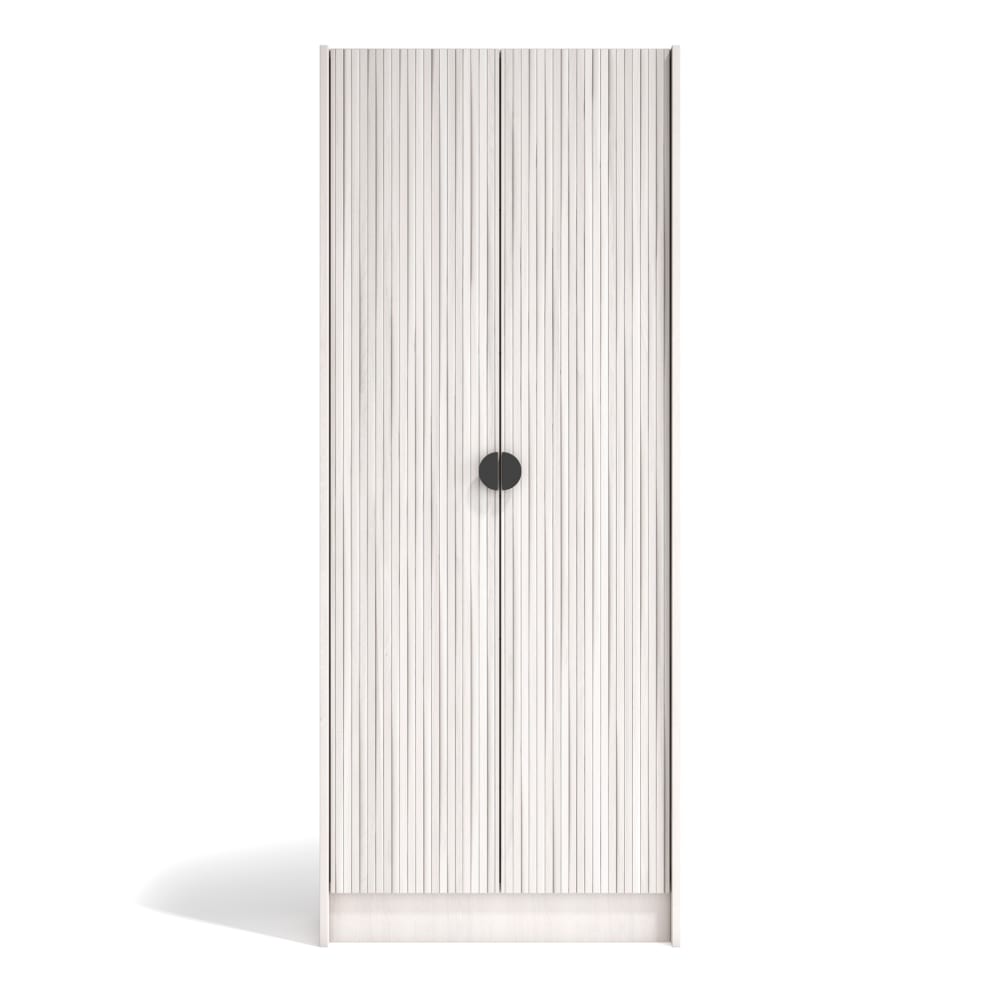 wohnli-moebel-suche-M25090512 Wohnli Möbelsuche - Schuhschrank Melamin Weiß Türen Lattenoptik weißen 190x70x24 cm