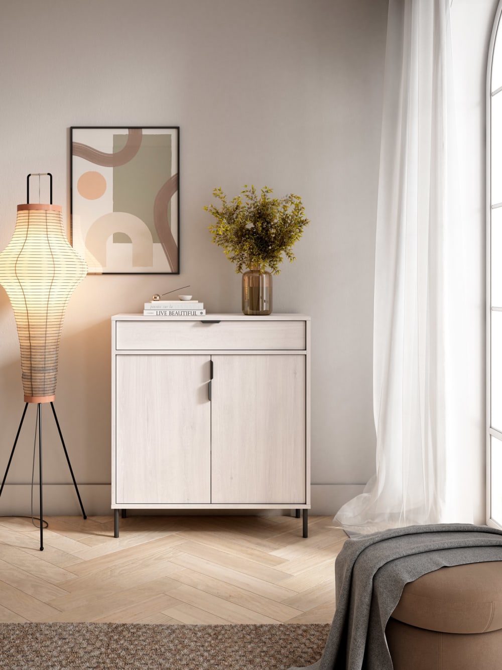 Schuhschrank Melamin Weiß Graphit‑Beinen 89×80×29 cm 90x89x29cm Spanplatte Weiß Herdasa Möbel Flurmöbel Schuhschränke