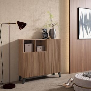 wohnli-moebel-suche-M25090541-1 Schuhschrank Melamin Nussbaum Türen Lattenoptik Nussbaum 87x90x27 90x87x27cm Spanplatte Braun Herdasa Möbel Flurmöbel Schuhschränke