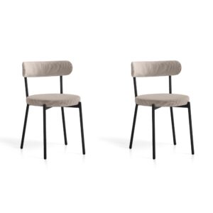 wohnli-moebel-suche-M25090645 Wohnli Möbelsuche - 2‑er Set Stühle aus Stoff und Metall beige 75×46×49 cm