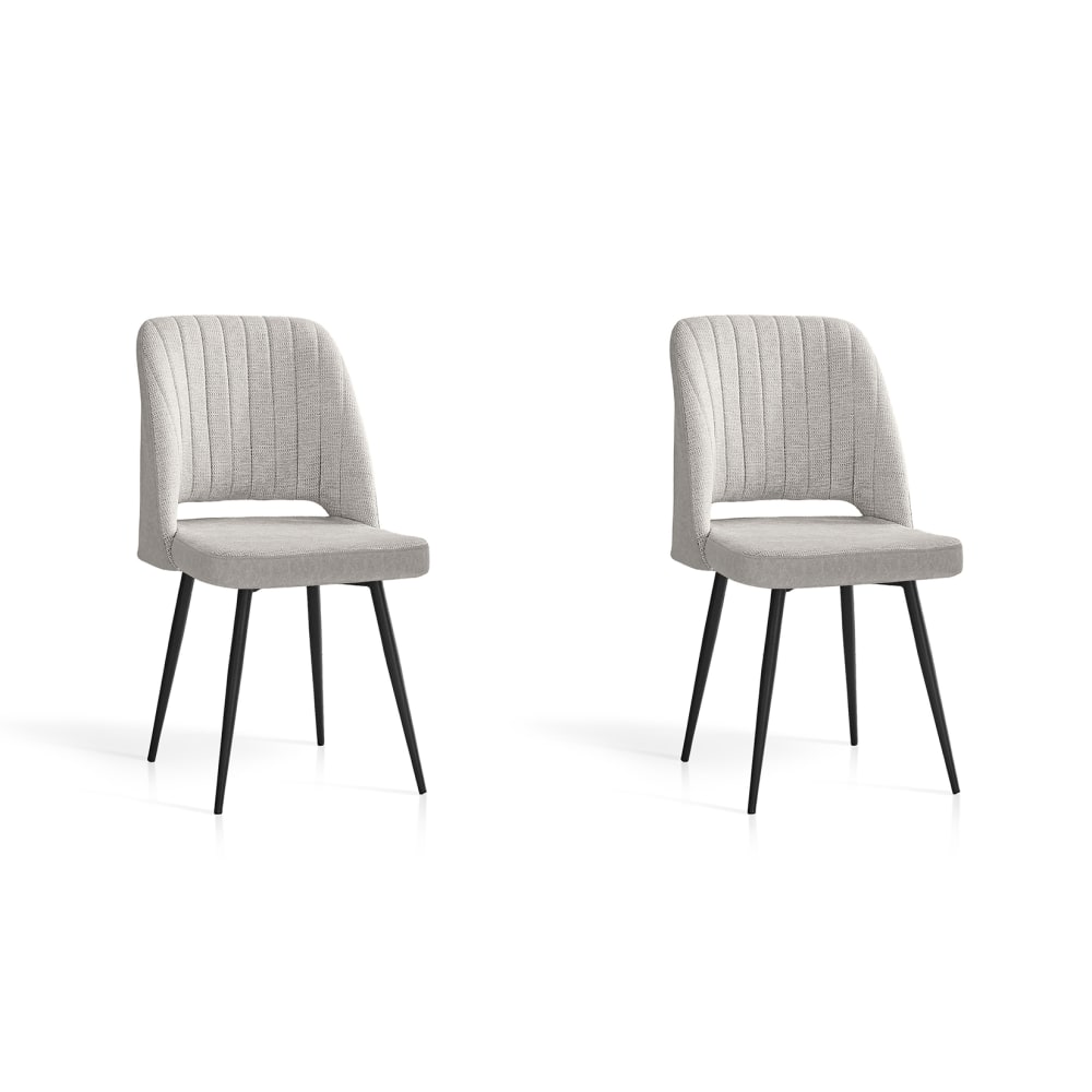 wohnli-moebel-suche-M25090649 Wohnli Möbelsuche - 2‑er Set Stühle aus Stoff und Metall grau 88×50×60 cm