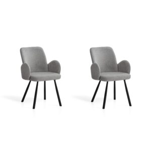 wohnli-moebel-suche-M25090650 Wohnli Möbelsuche - 2‑er Set Stühle aus Stoff und Metall grau 87×56×57 cm