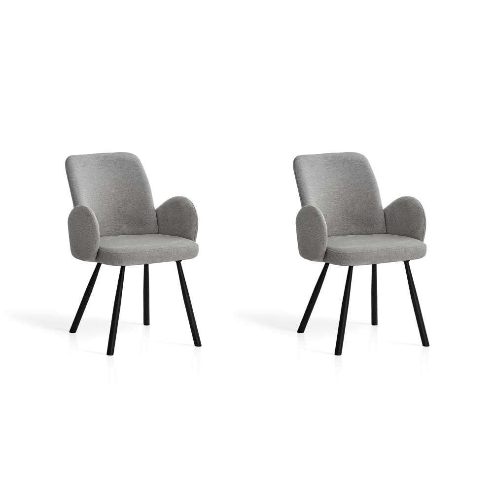 wohnli-moebel-suche-M25090650 Wohnli Möbelsuche - 2‑er Set Stühle aus Stoff und Metall grau 87×56×57 cm