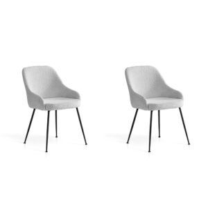 wohnli-moebel-suche-M25090653 Wohnli Möbelsuche - 2‑er Set Bouclé‑Stühle aus Stoff und Metall wollweiß 82×51×59 cm