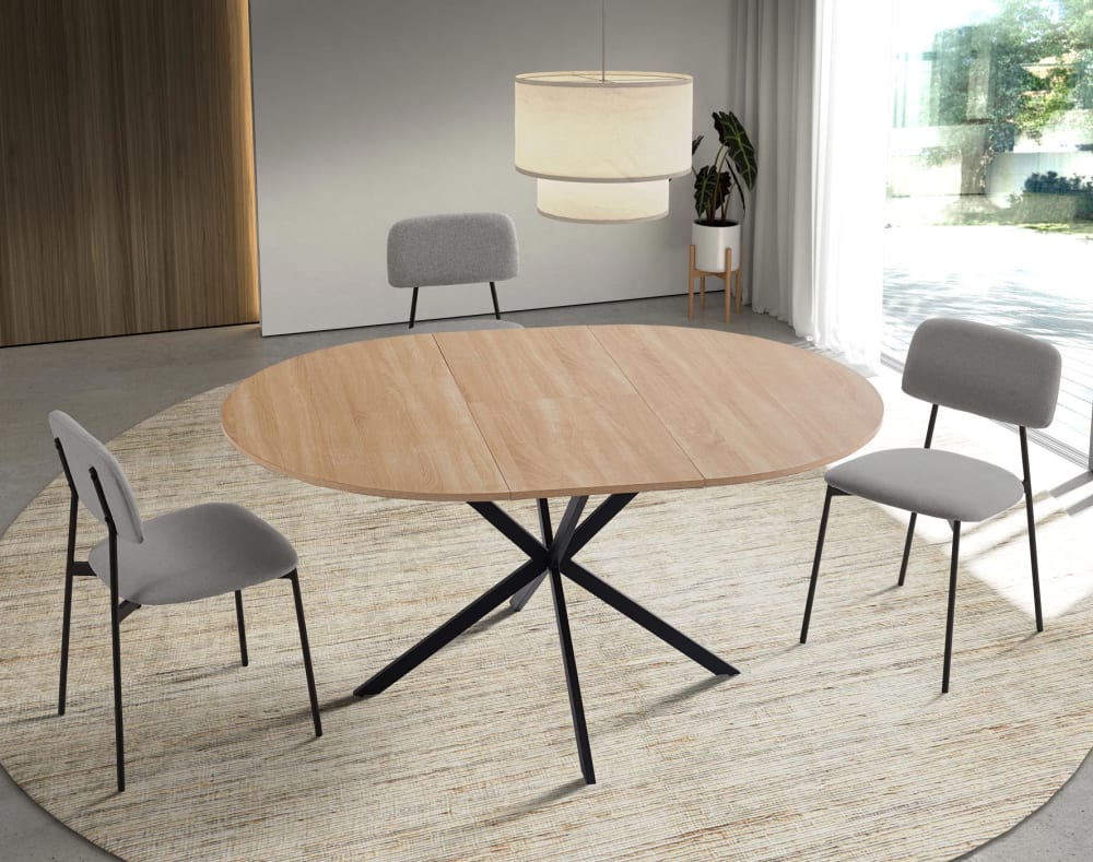 wohnli-moebel-suche-M25090656-1 2‑er Set Stühle aus Stoff und Metall grau 80×46×50 cm 46x80x50cm Stoff Grau Hispanohogar Möbel Esszimmermöbel Stühle