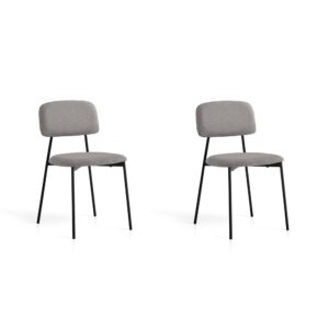 wohnli-moebel-suche-M25090656 Wohnli Möbelsuche - 2‑er Set Stühle aus Stoff und Metall grau 80×46×50 cm