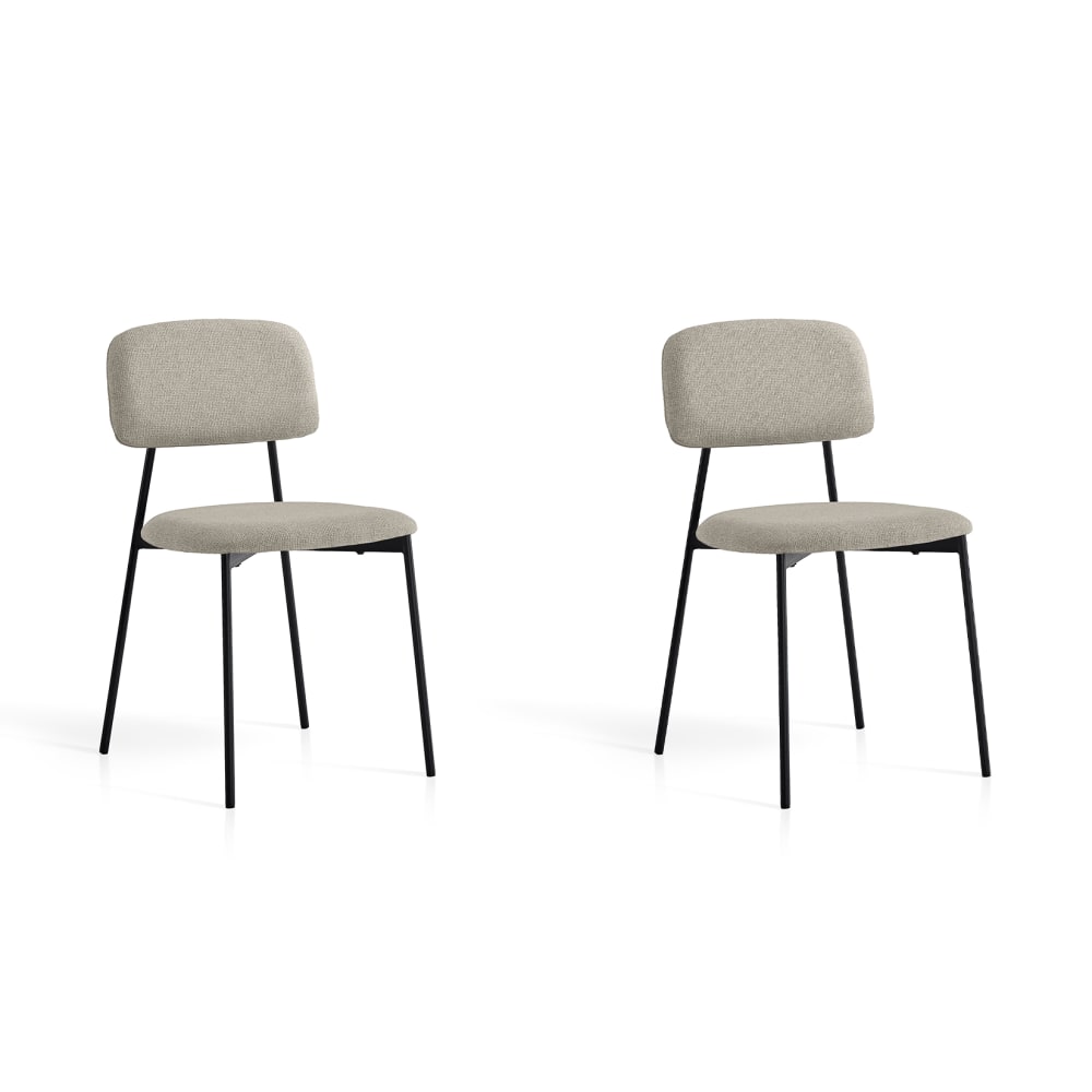 wohnli-moebel-suche-M25090657 Wohnli Möbelsuche - 2‑er Set Stühle aus Stoff und Metall beige 80×46×50 cm