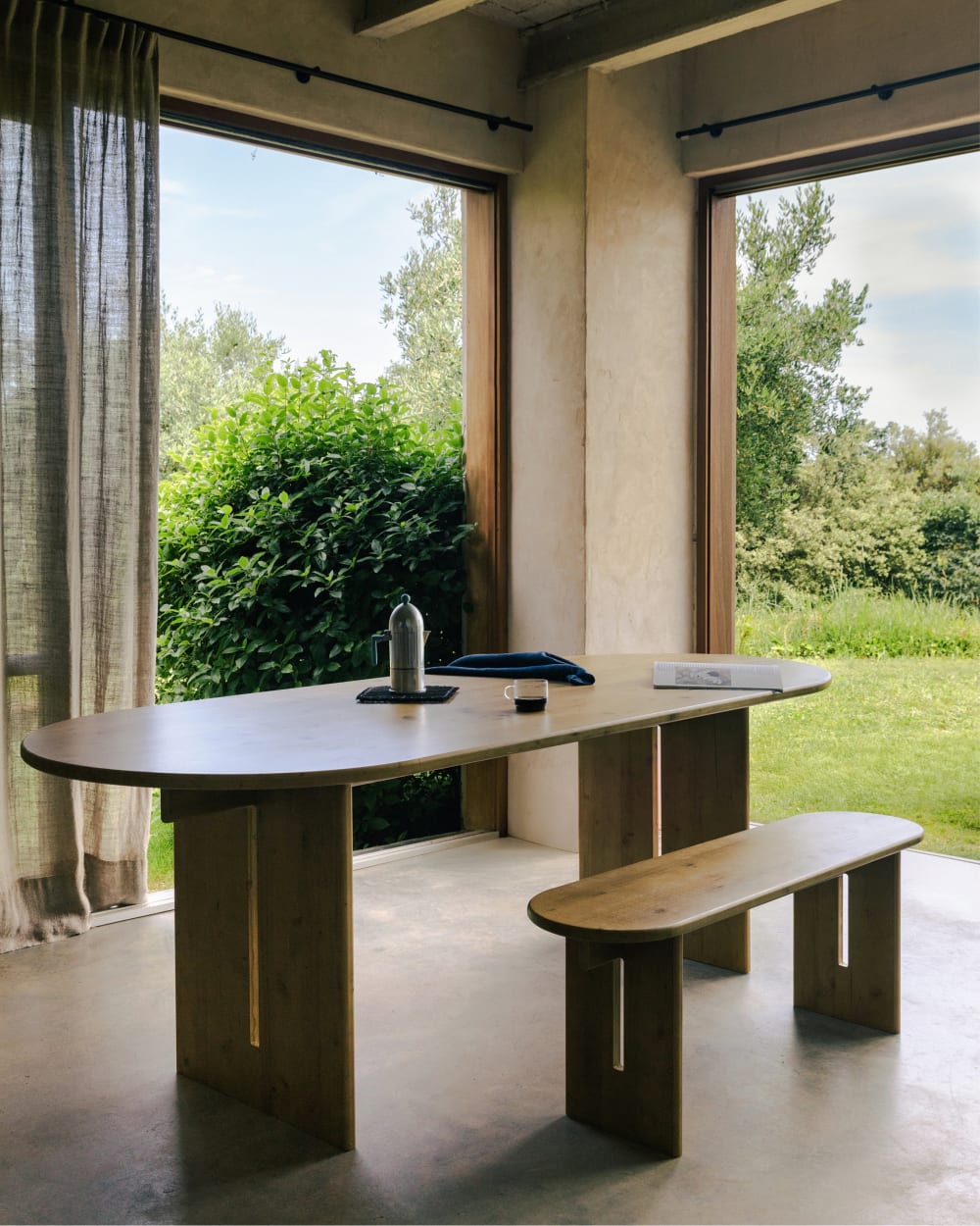 Esstisch aus Tannenholz Natur 220 cm 220x75x90cm Holz Braun Hannun Möbel Esszimmermöbel Esstische