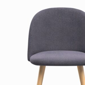 wohnli-moebel-suche-M25092965-1 Pack mit 4 Stühlen aus dunkelgrauem und hellgrauem Stoff 50x78x51cm Stoff Grau Maison Pavane Möbel Esszimmermöbel Stühle