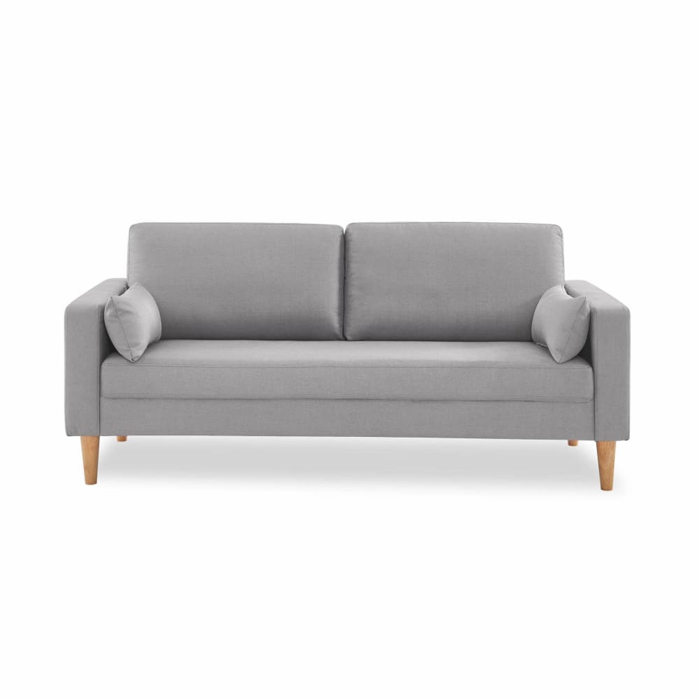 Wohnli Möbelsuche - Gerades Sofa hellgrau - Bjorn - 3er Sofa mit Holzbeinen in