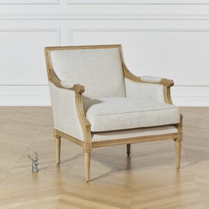 wohnli-moebel-suche-M25093053-1 Sessel aus massivem Holz und Premium-Leinen 77x84x71cm Holz Beige Robin des Bois Sofas und Sessel Sessel, Poufs und Fußbänke Sessel
