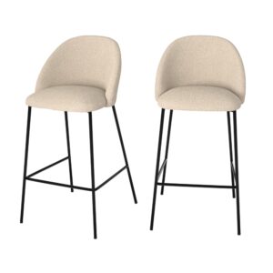 wohnli-moebel-suche-M25093059 Wohnli Möbelsuche - Set von 2 Stühlen für die Kochinsel aus beigem Boucle-Stoff 66 cm