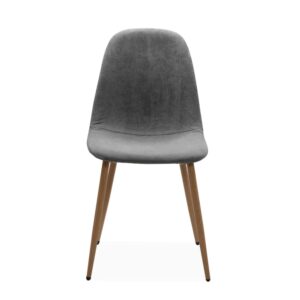 wohnli-moebel-suche-M25093079-1 Set von 4 Stühlen aus grauem Cord mit Holzbeinen L43 cm - ANYA 43x83x50cm Metall Grau Calicosy Möbel Esszimmermöbel Stühle