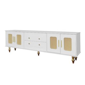 wohnli-moebel-suche-M25094051 Wohnli Möbelsuche - Eleganter TV-Schrank mit Rattantüren und Goldenen Details