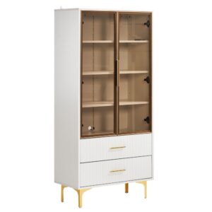 wohnli-moebel-suche-M25094065 Wohnli Möbelsuche - Elegante Hochvitrine mit Glastüren und LED-Beleuchtung