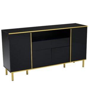 Wohnli Möbelsuche - Hochglanz-Sideboard mit goldenen Akzenten