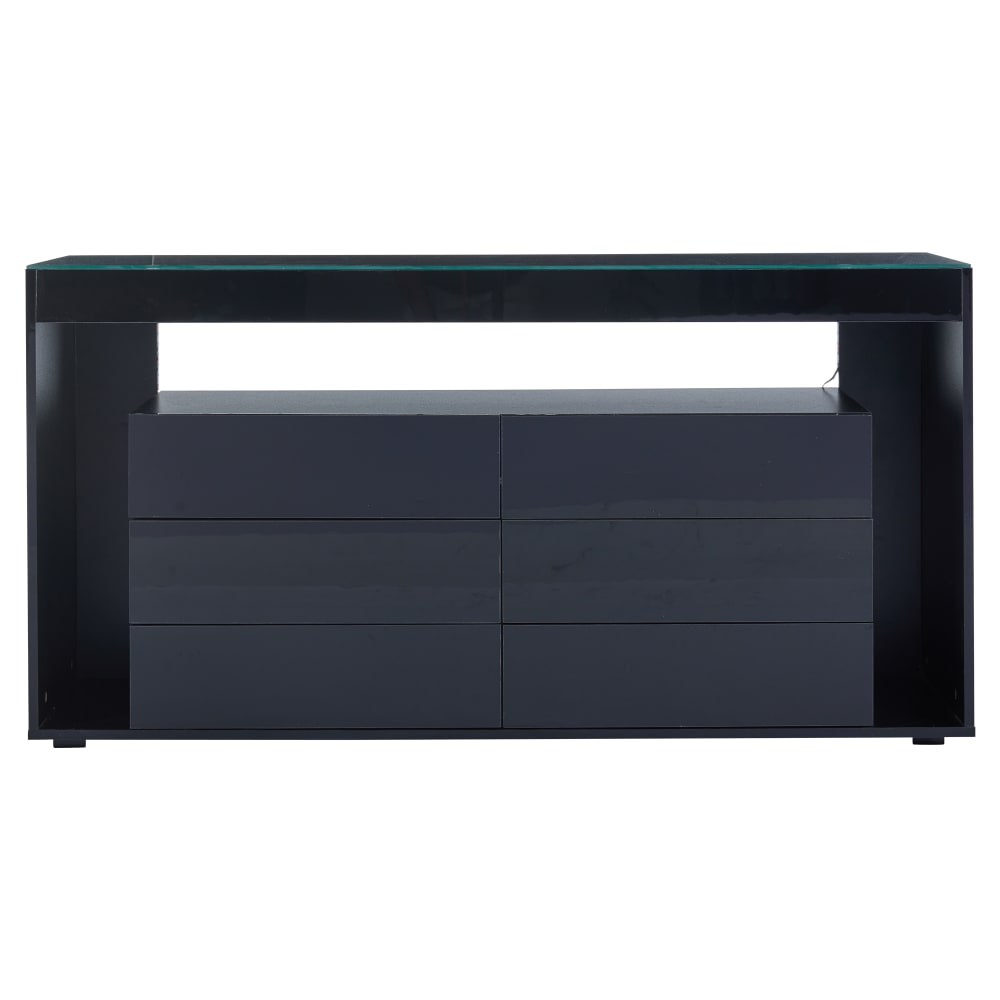 wohnli-moebel-suche-M25094104 Wohnli Möbelsuche - Luxus-Lack-Sideboard mit 6 Schubladen und LEDs