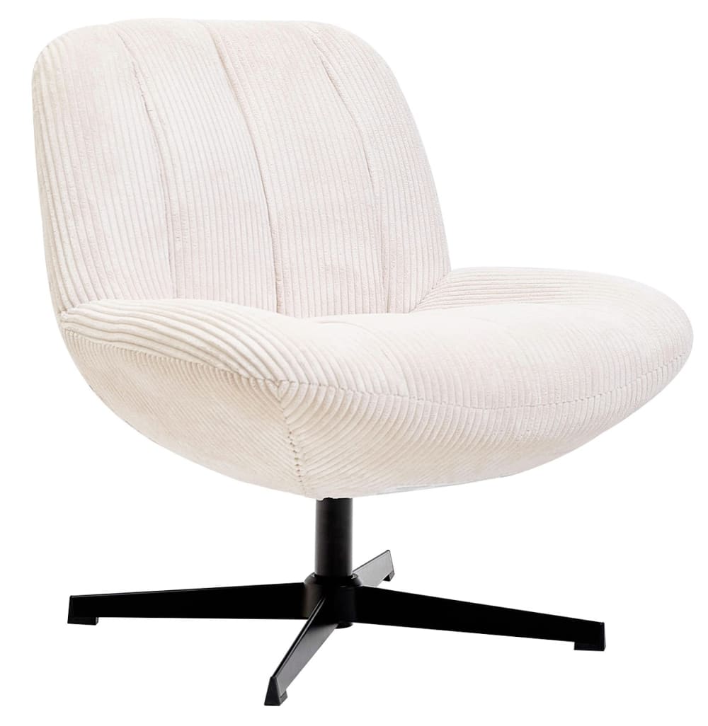 Wohnli Möbelsuche - Drehsessel aus Metall und Kord Beige