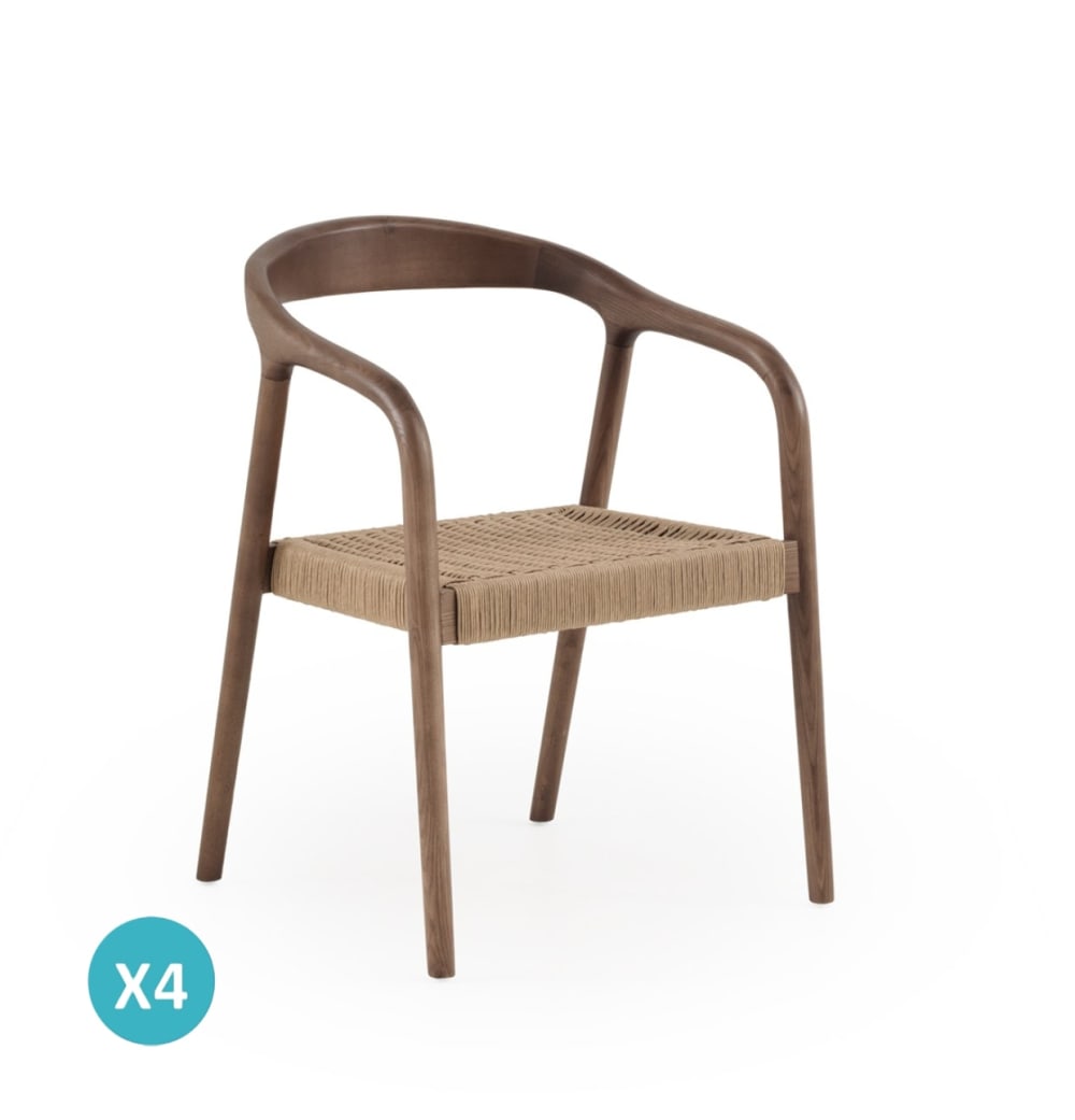 wohnli-moebel-suche-M25094548 Wohnli Möbelsuche - 4er-Set Stühle aus Eschenholz in Nussbaumoptik