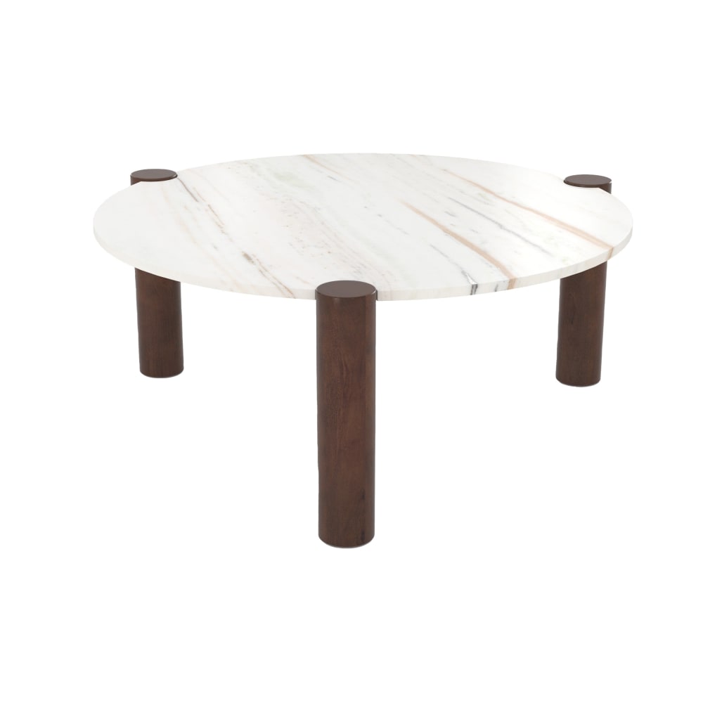 wohnli-moebel-suche-M25095261 Wohnli Möbelsuche - Couchtisch runder aus Marmor und Mango-Holz D86 cm
