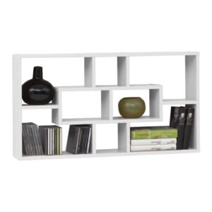 wohnli-moebel-suche-M25095348-1 Wandregal Rechteckig 8 Fächer L85 cm - Lasse - Weiß 85x48x16cm Spanplatte Weiß Calicosy Möbel Wohnzimmermöbel Regale