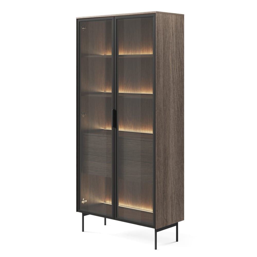 wohnli-moebel-suche-M25096098 Wohnli Möbelsuche - Vitrine mit zwei Schubladen und LED