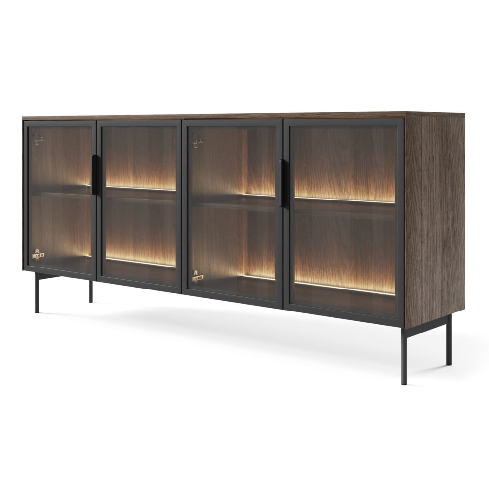 wohnli-moebel-suche-M25096133 Wohnli Möbelsuche - Sideboard 4-türig mit Glasfronten und LED