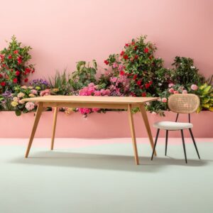 wohnli-moebel-suche-M25096604-1 Rechteckiger Esstisch für 8 Personen aus massivem Eichenholz 200x90cm 200x75x90cm Holz Braun Kare Design Möbel Esszimmermöbel Esstische