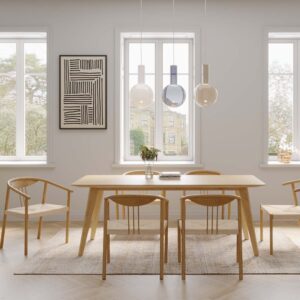 wohnli-moebel-suche-M25096605-1 Rechteckiger Esstisch für 4 Personen aus massivem Eichenholz 160x90cm 160x75x90cm Holz Braun Kare Design Möbel Esszimmermöbel Esstische