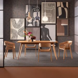 wohnli-moebel-suche-M25096607-1 Rechteckiger Esstisch für 6 Personen aus massivem Eichenholz 180x90cm 180x75x90cm Holz Braun Kare Design Möbel Esszimmermöbel Esstische