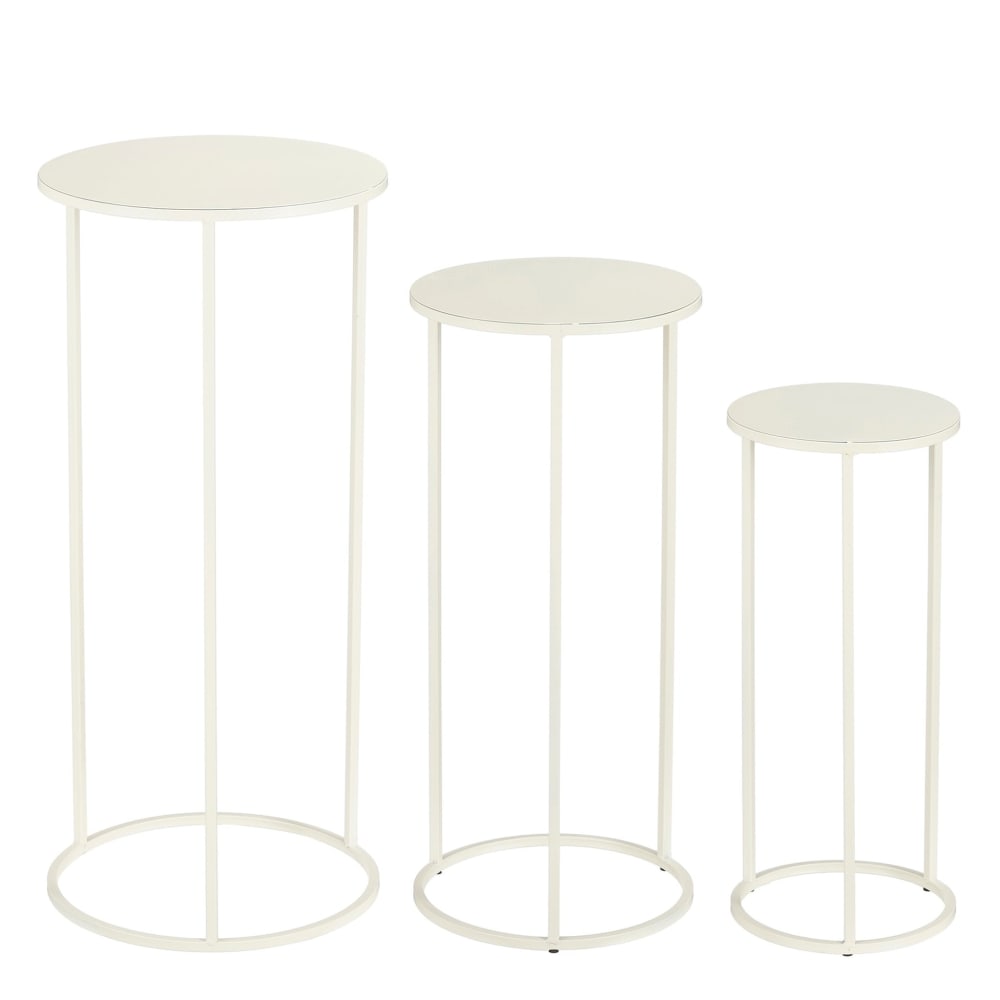 Wohnli Möbelsuche - 3er Set Beistelltisch aus Eisen 32x32x70 cm