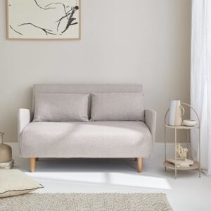 Sofa aus Stoff - Schlaffunktion - beige 131x81x75cm Stoff Beige sweeek Sofas und Sessel Sofas Schlafsofas