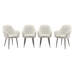 wohnli-moebel-suche-M25096674 Wohnli Möbelsuche - 4er Set aus Bouclé-Sessel und Metallbeinen
