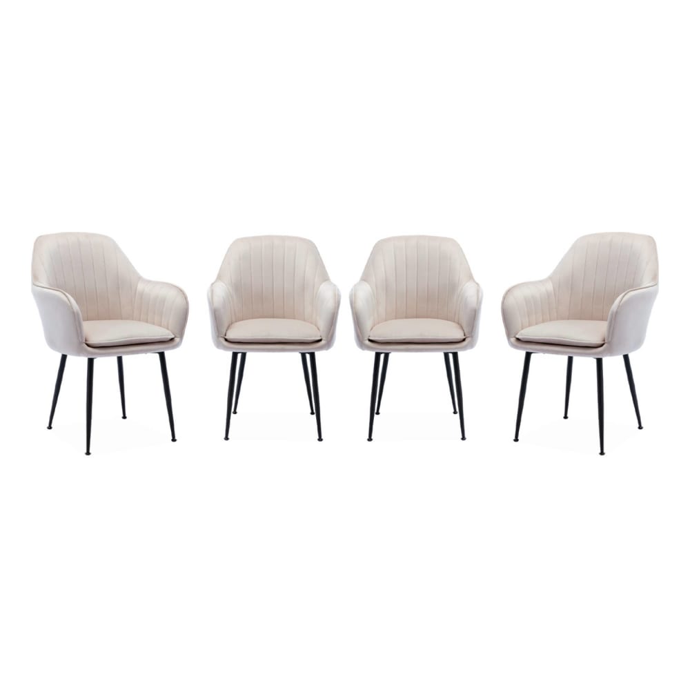 wohnli-moebel-suche-M25096680 Wohnli Möbelsuche - 4er-Set Sessel mit antikweißem Samt und Metallbeinen