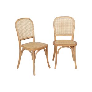wohnli-moebel-suche-M25096694 Wohnli Möbelsuche - 2er-Set naturfarbene Holzstühle mit Rattan-Geflecht