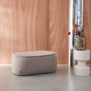 wohnli-moebel-suche-M25096777-1 Hocker mit strukturiertem Bouclé-Bezug in beige 91x40x63cm Stoff Beige sweeek Sofas und Sessel Sessel, Poufs und Fußbänke Sitzsäcke