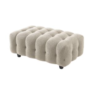 Wohnli Möbelsuche - Sitzhocker mit Bouclébezug für 3-Sitzer Sofa beige
