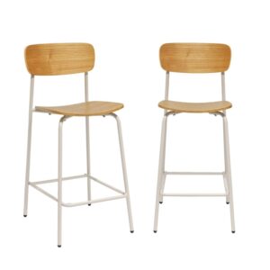 wohnli-moebel-suche-M25096806 Wohnli Möbelsuche - 2er-Set Vintage-Barhocker aus Sperrholz mit Eschenholzfurnier und