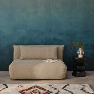 2-Sitzer Schlafsofa mit beigem Bouclé-Bezug 200x66x120cm Stoff Beige sweeek Sofas und Sessel Sofas Modulare Sofas