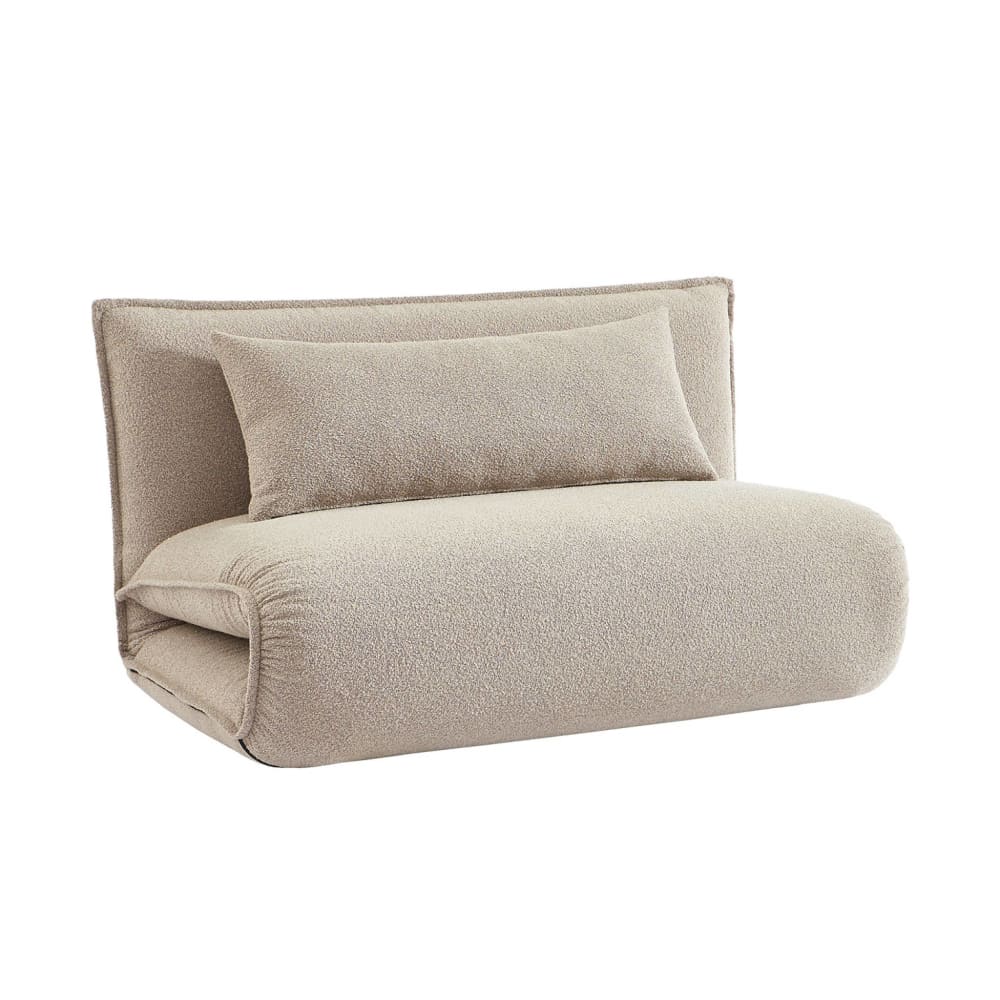 wohnli-moebel-suche-M25096833 Wohnli Möbelsuche - 2-Sitzer Schlafsofa mit beigem Bouclé-Bezug