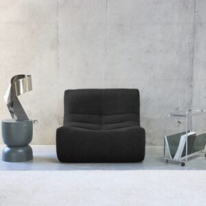 wohnli-moebel-suche-M25096846-1 Sessel mit strukturiertem Bouclé-Bezug schwarz 91x72x105cm Stoff Schwarz sweeek Sofas und Sessel Sofas Modulare Sofas
