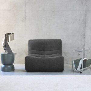 wohnli-moebel-suche-M25096850-1 Sessel mit strukturiertem Bouclé-Bezug anthrazit 91x72x105cm Stoff Grau sweeek Sofas und Sessel Sofas Modulare Sofas